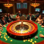 Exciting gambling scene with players at a high-stakes table, creating unforgettable moments of "ku win".