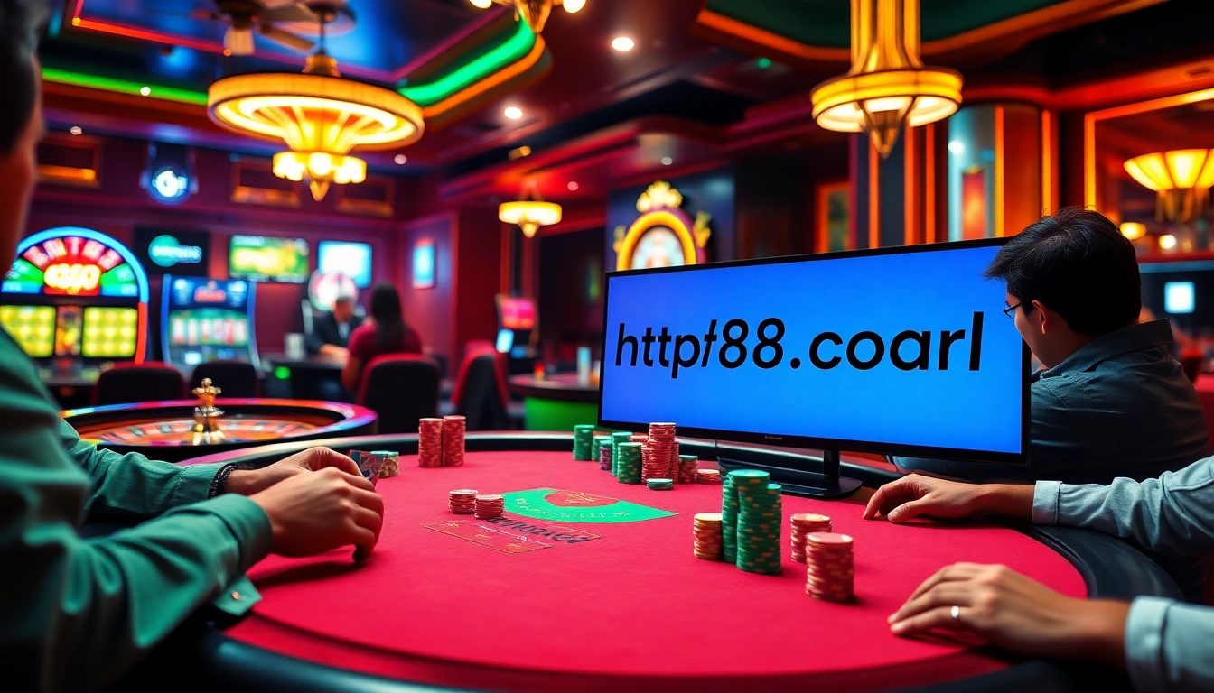 Experience the excitement of gambling at https://f8beta2.support/ with a lively poker game and vibrant casino setting.