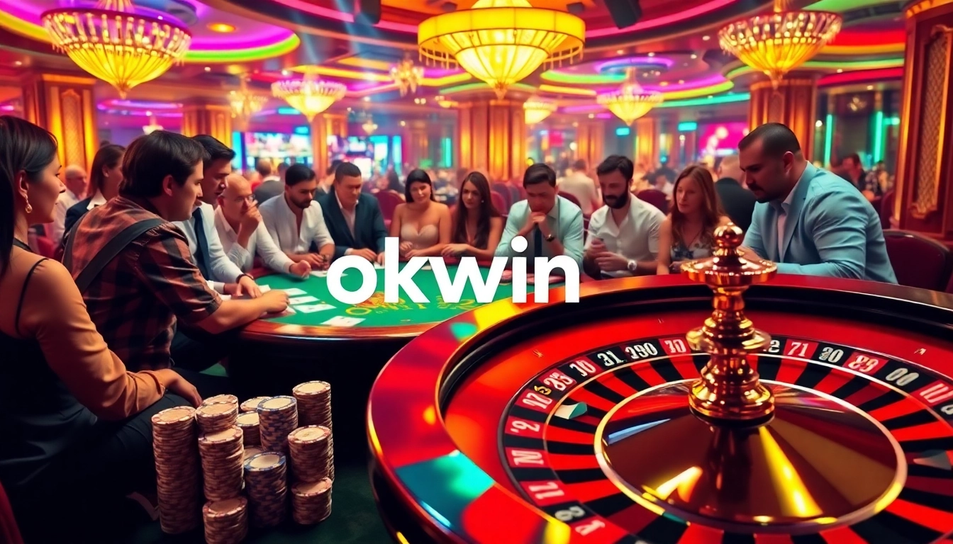 Join the excitement at the okwin casino where players engage with vibrant roulette tables and high-stakes poker games.